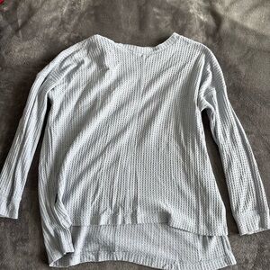 American Eagle Light Blue Long Sleeve Waffle Knit Top | Size XS - fits S/M